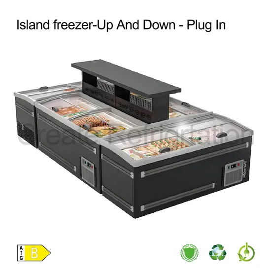 Supermarket Mini Glass Door Top Open Meat Chest Deep Island Display Freezer - Island Freezer and Ice