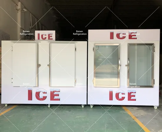 Big Capacity Double Glass Door Congelador De Almacenamiento De Hielo Ice Freezer - Congelador De Alm